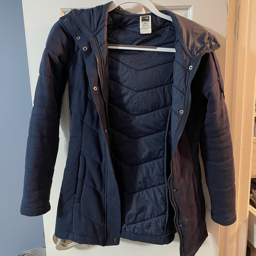 Hooded North Face zip up hoodie jacket